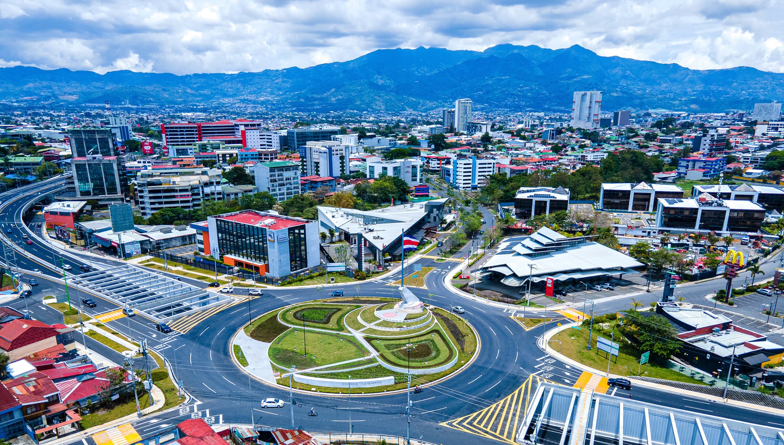 vista aérea Rotonda de la Bandera Costa Rica